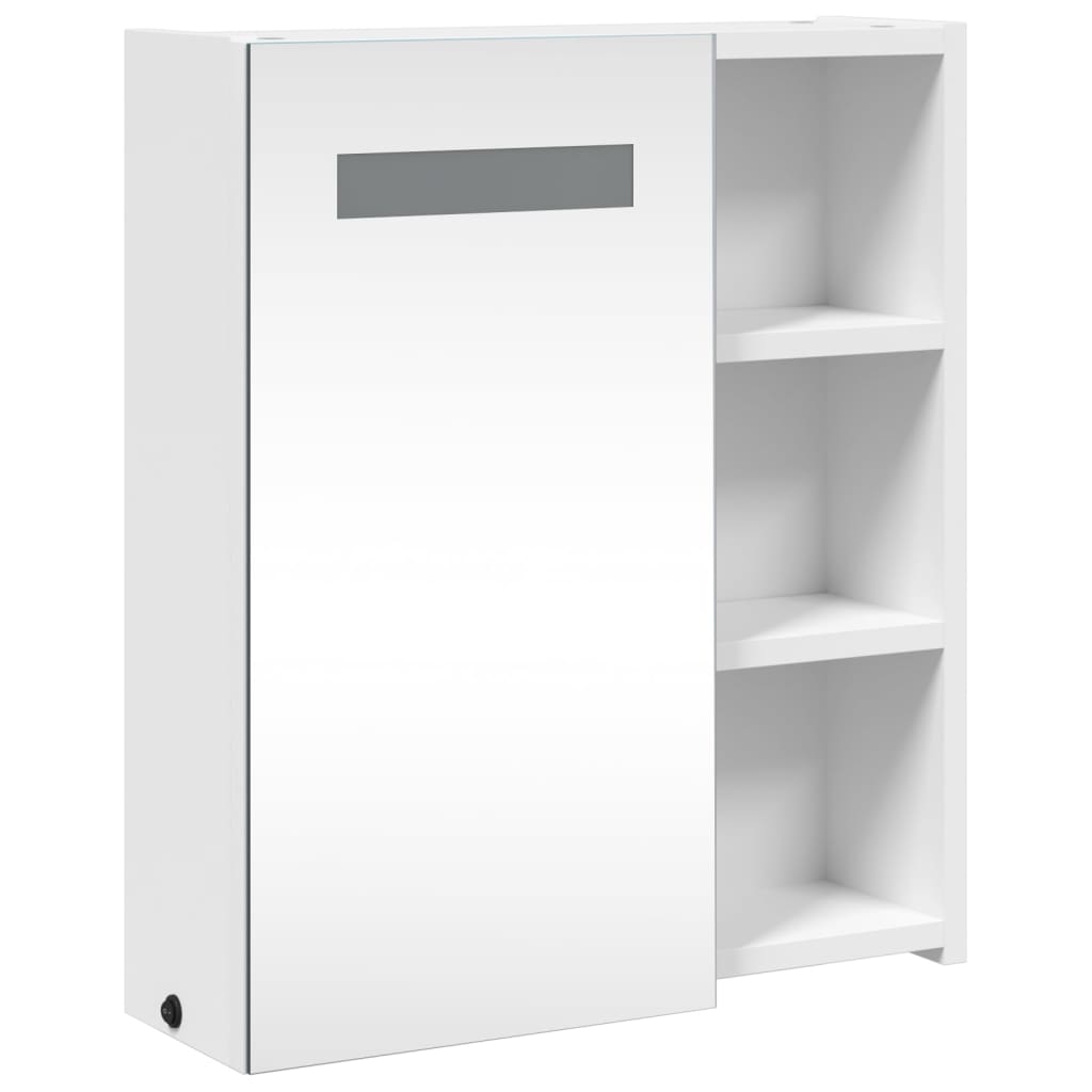 Badrumsspegel Spegelskåp LED-lampa Vit 45x13x52 cm