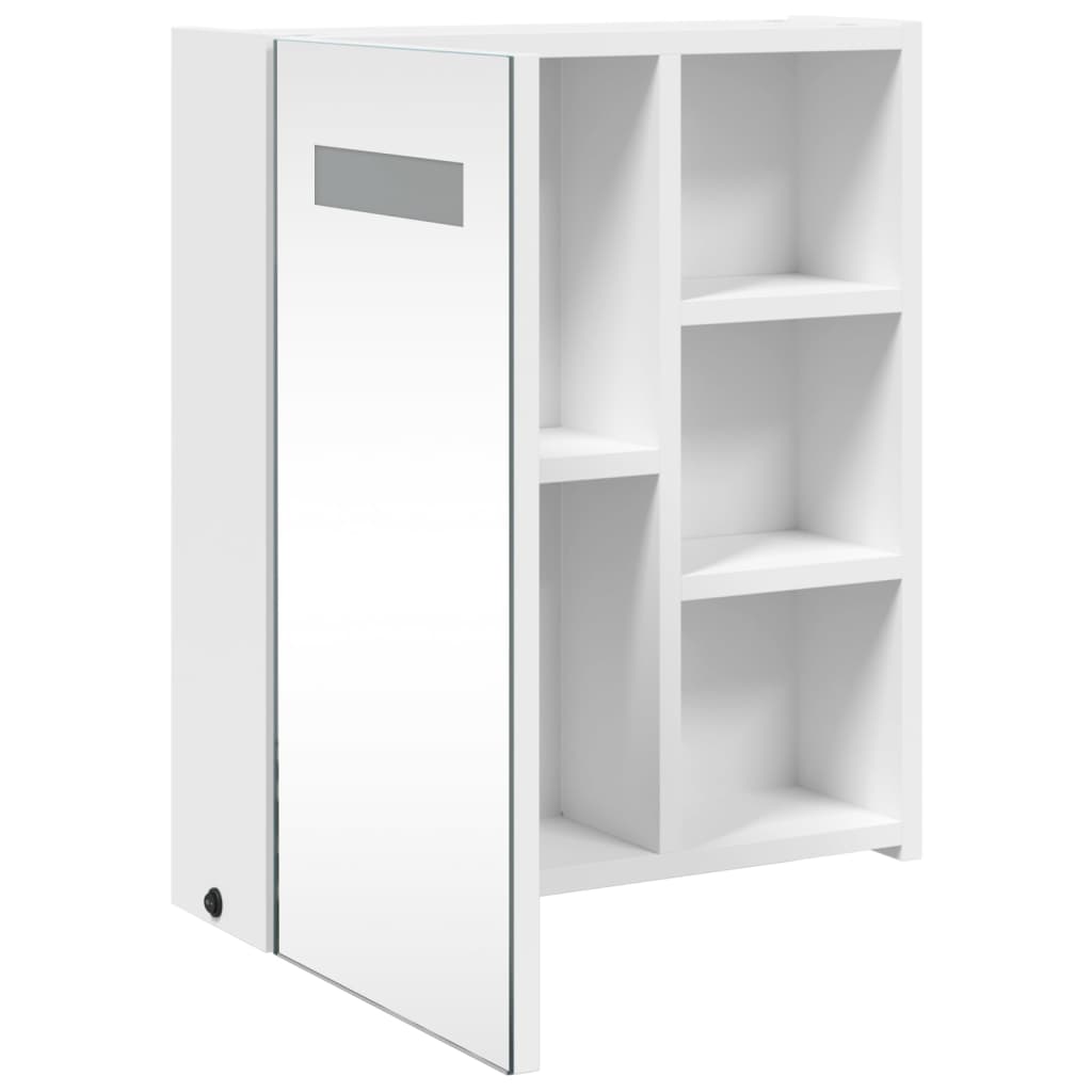 Badrumsspegel Spegelskåp LED-lampa Vit 45x13x52 cm