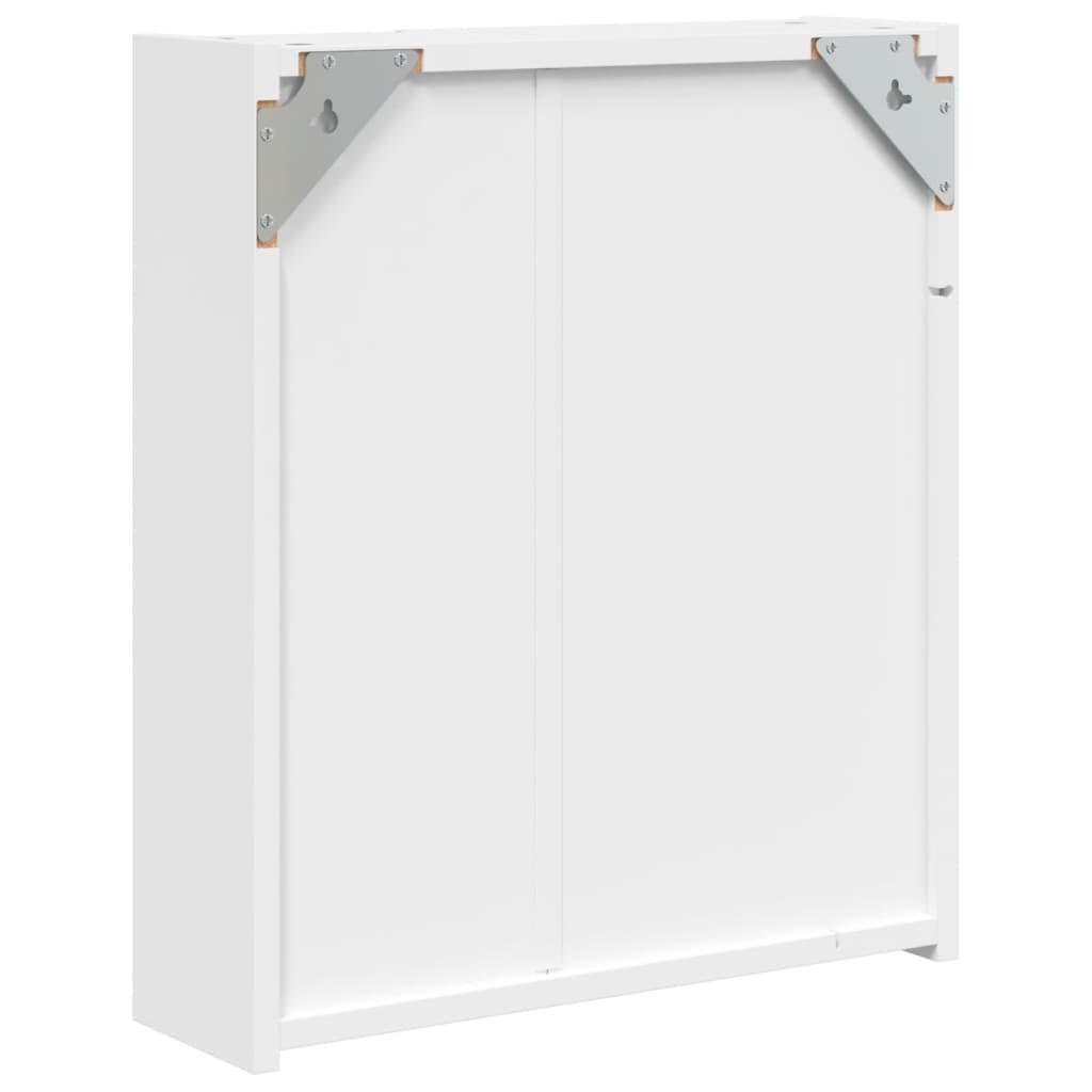 Badrumsspegel Spegelskåp LED-lampa Vit 45x13x52 cm