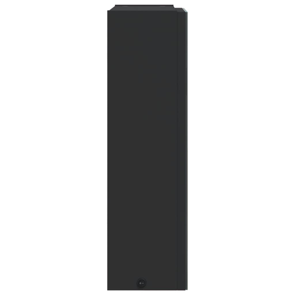 Badrumsspegel Spegelskåp LED-lampa Svart 45x13x52 cm