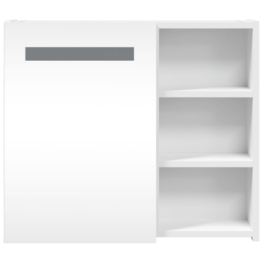 Badrumsspegel Spegelskåp LED-lampa Vit 60x13x52 cm
