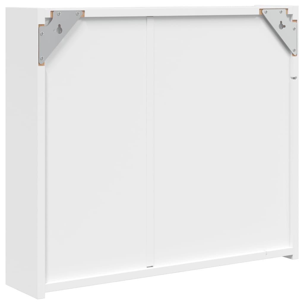 Badrumsspegel Spegelskåp LED-lampa Vit 60x13x52 cm