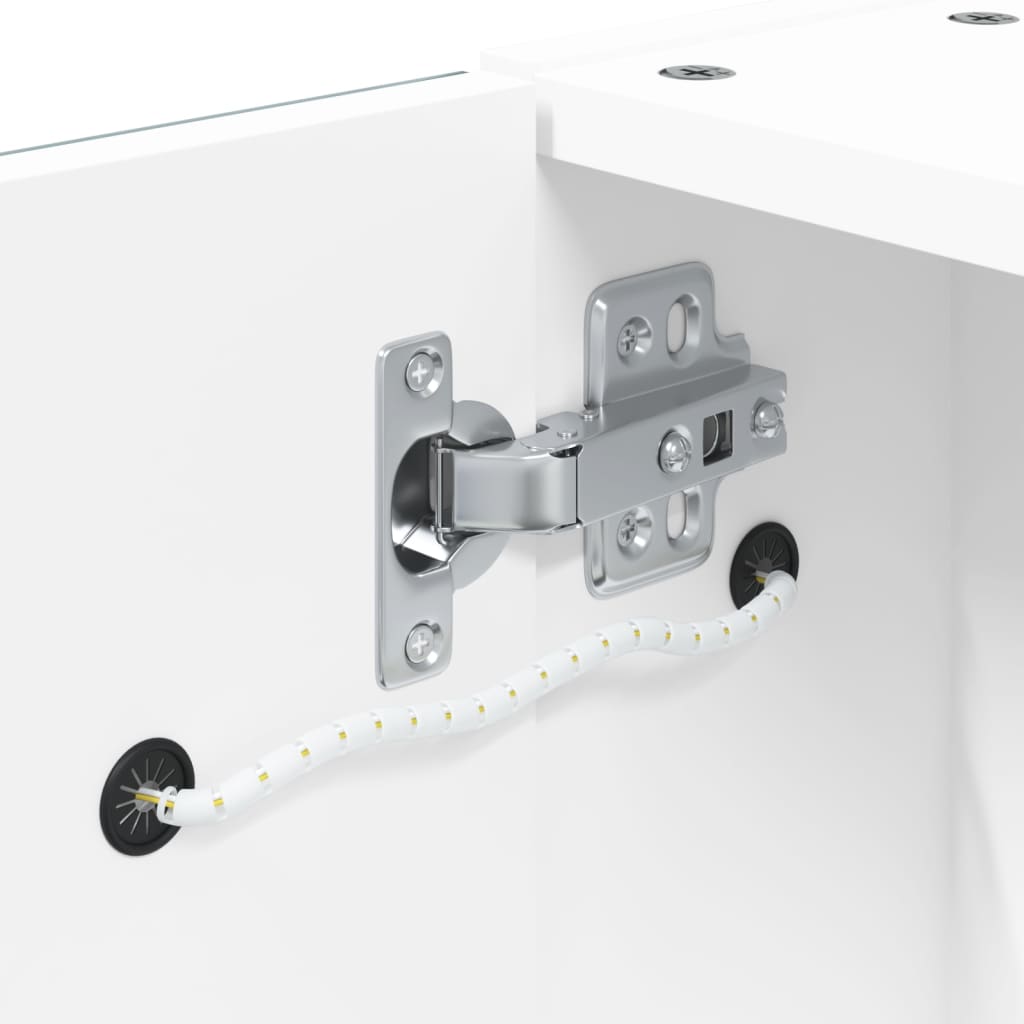 Badrumsspegel Spegelskåp LED-lampa Vit 60x13x52 cm