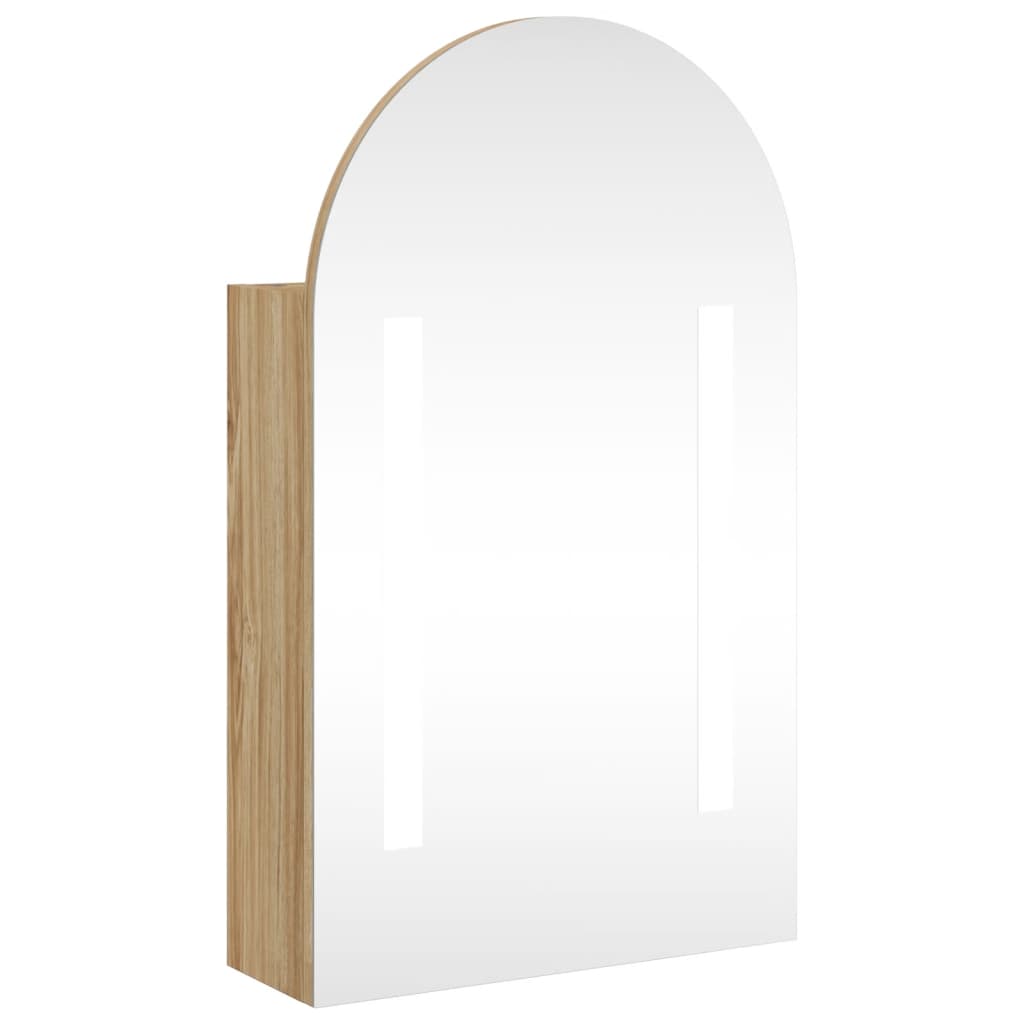 Badrumsspegel Spegelskåp LED-lampa bågformad Ek 42x13x70 cm
