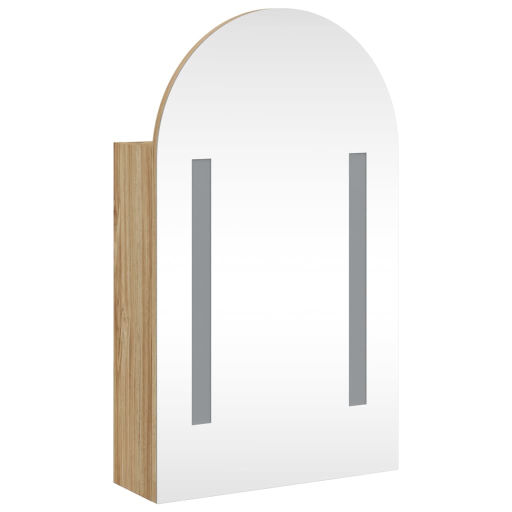 Badrumsspegel Spegelskåp LED-lampa bågformad Ek 42x13x70 cm