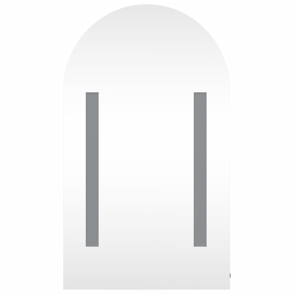Badrumsspegel Spegelskåp LED-lampa bågformad Ek 42x13x70 cm