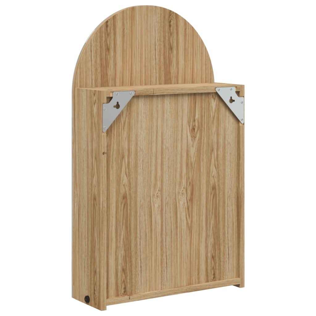 Badrumsspegel Spegelskåp LED-lampa bågformad Ek 42x13x70 cm