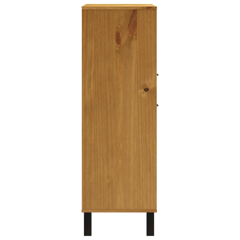 Skåp Trä med glasdörr FLAM 92x40x122,5 cm massiv furu