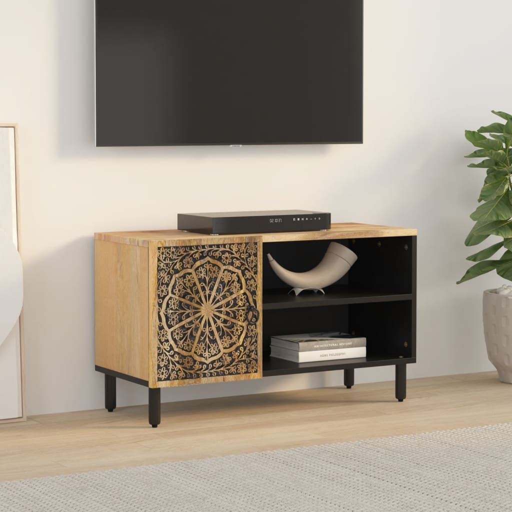 Tv-bänk 80x31x46 cm massivt mangoträ