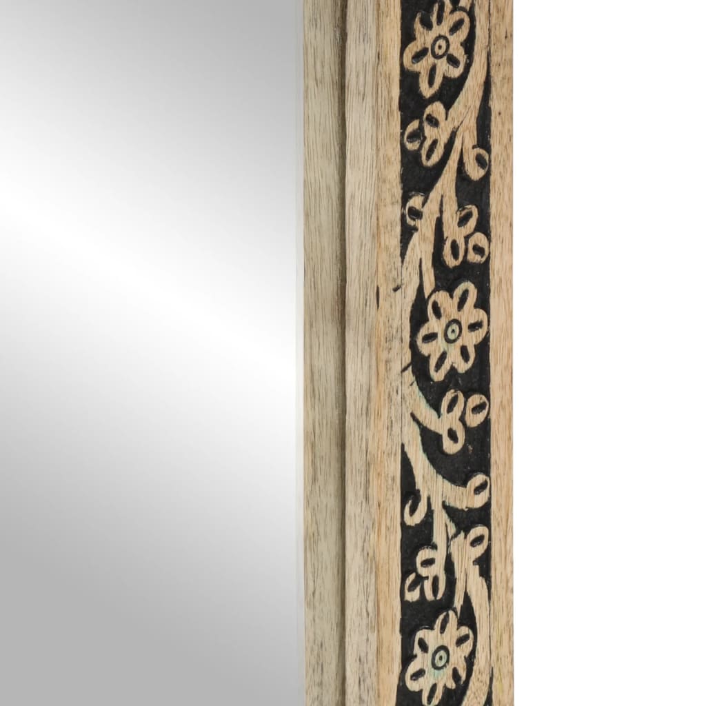 Badrumsspegel 50x70x2,5 cm massivt mangoträ och glas