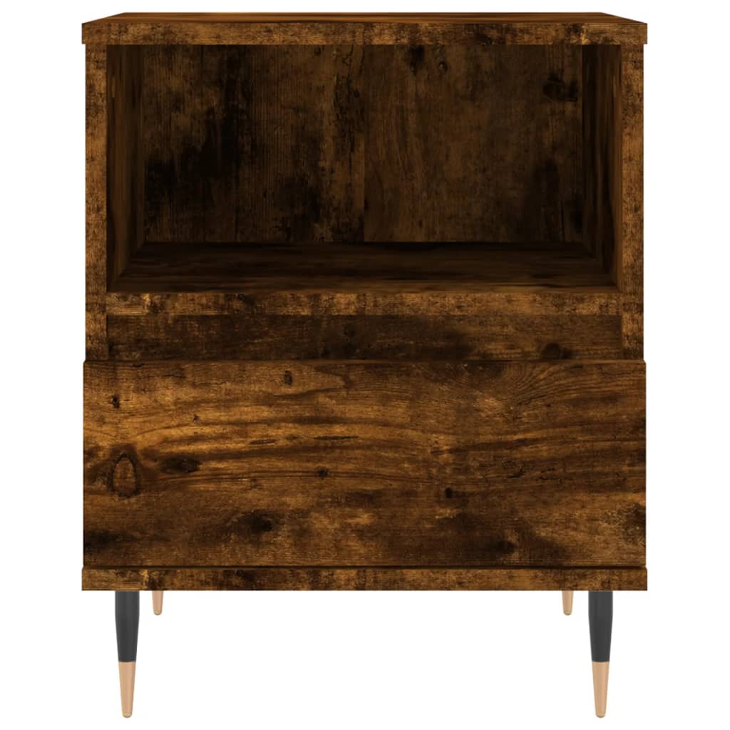 Sängbord 2 st rökfärgad ek 40x35x50 cm konstruerat trä