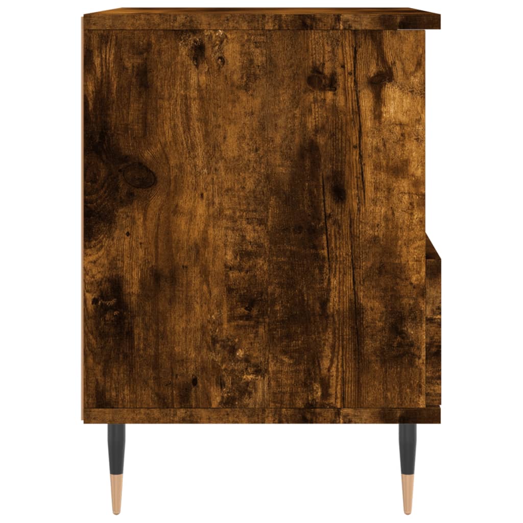Sängbord 2 st rökfärgad ek 40x35x50 cm konstruerat trä
