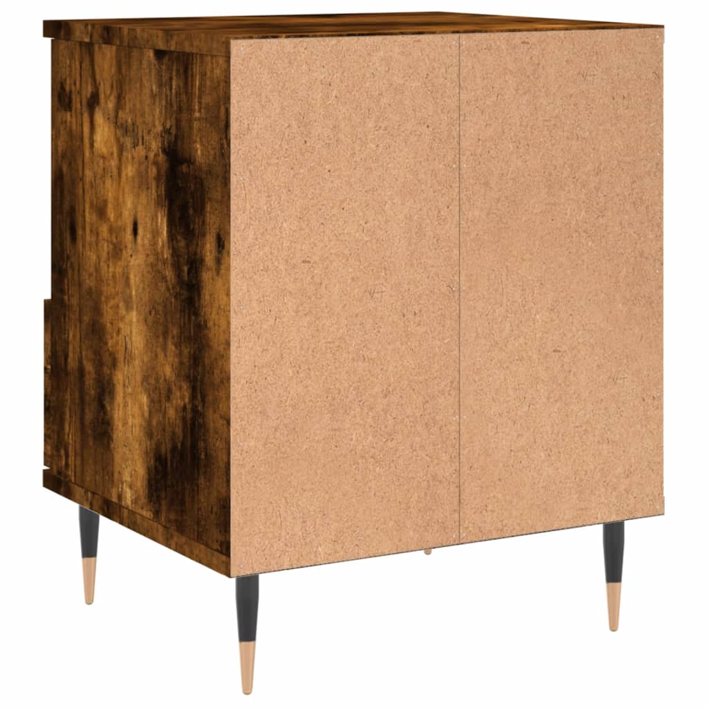 Sängbord 2 st rökfärgad ek 40x35x50 cm konstruerat trä
