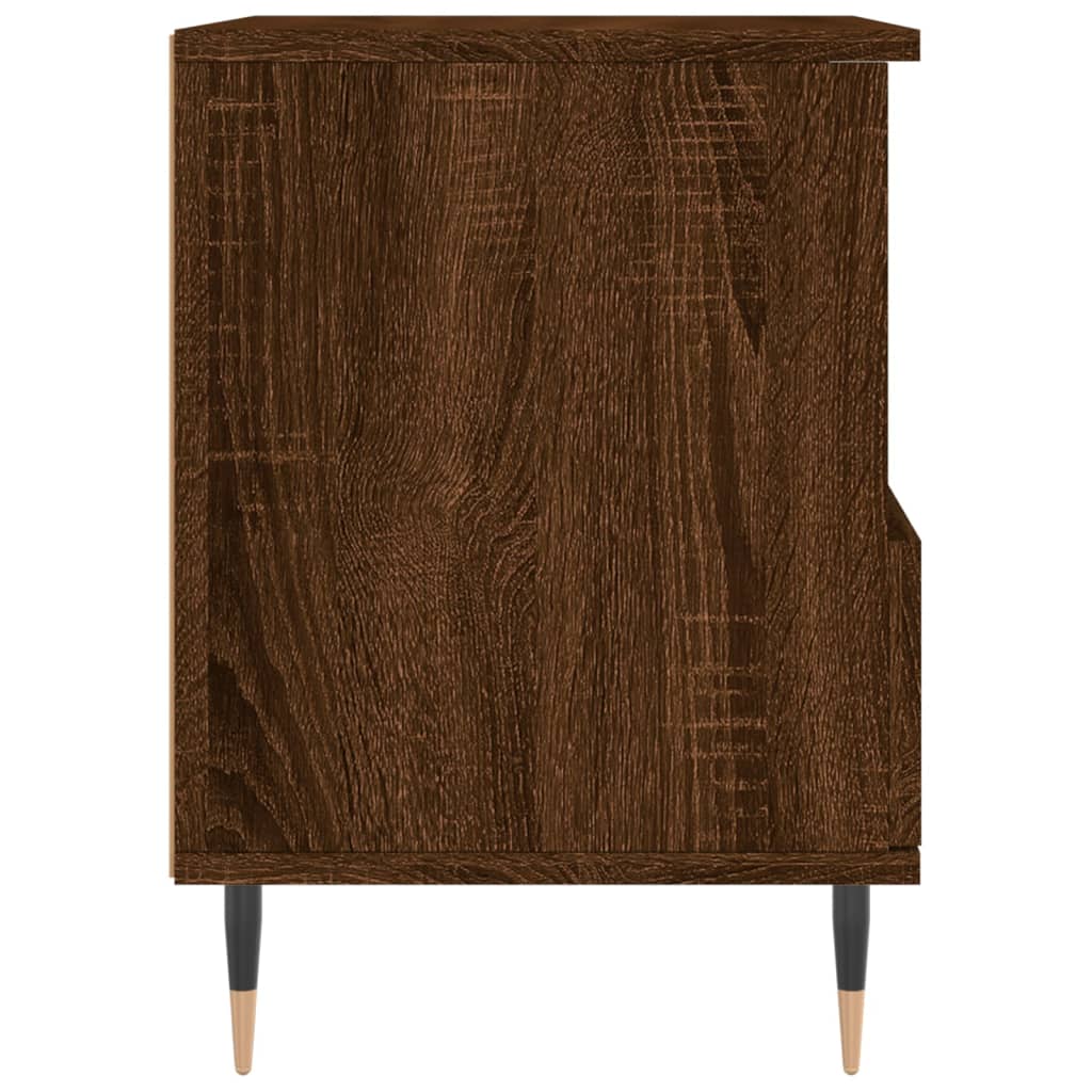 Sängbord 2 st brun ek 40x35x50 cm konstruerat trä