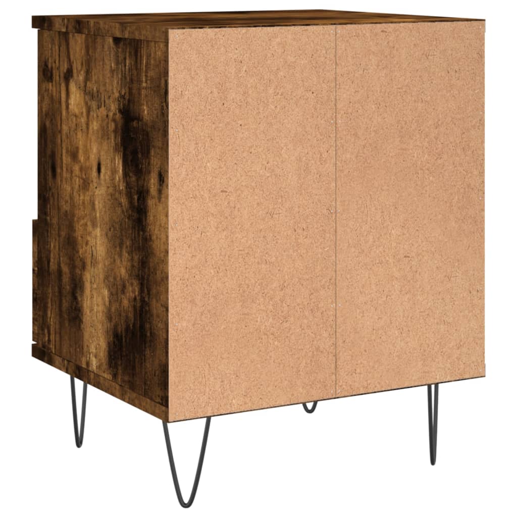 Sängbord 2 st rökfärgad ek 40x35x50 cm konstruerat trä