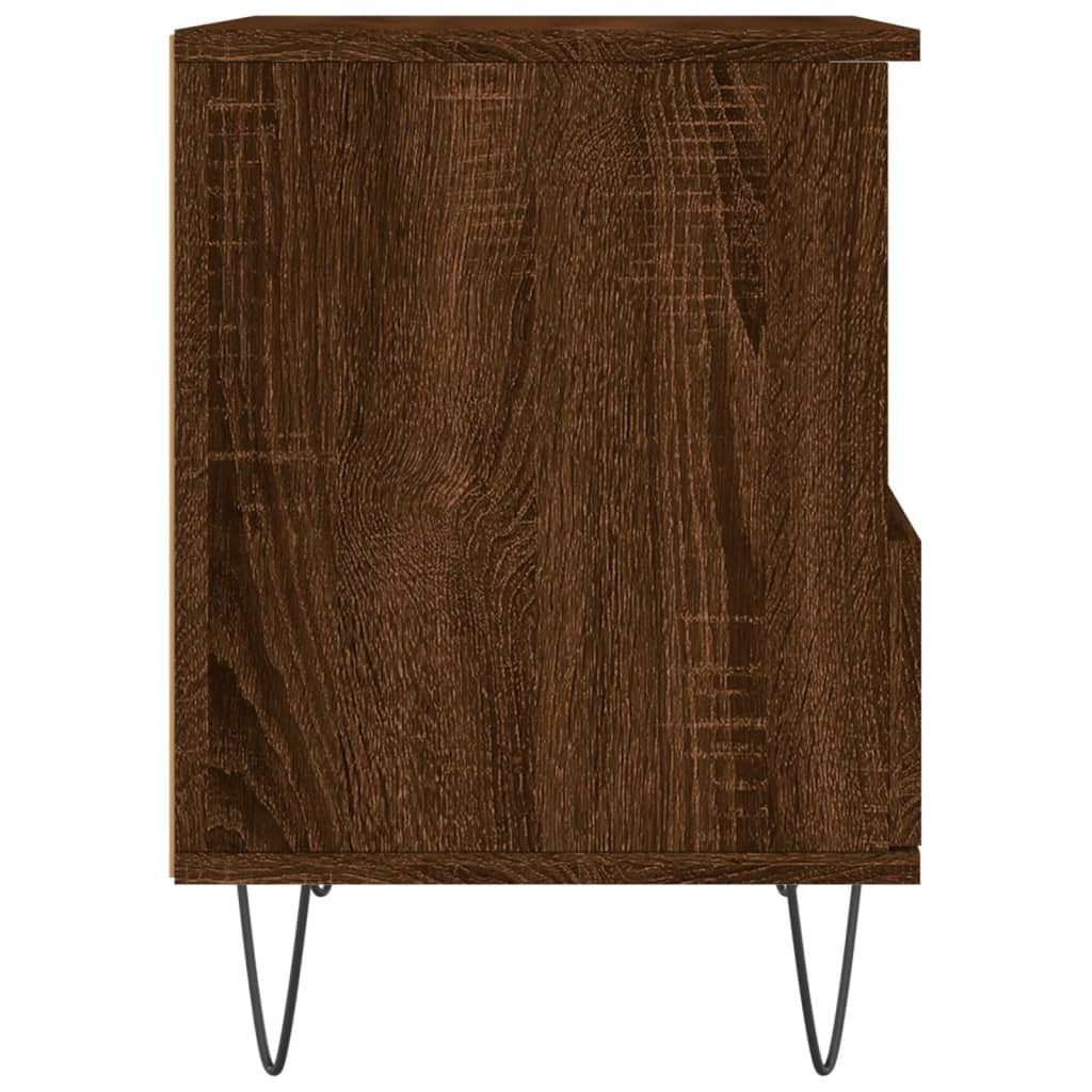 Sängbord 2 st brun ek 40x35x50 cm konstruerat trä