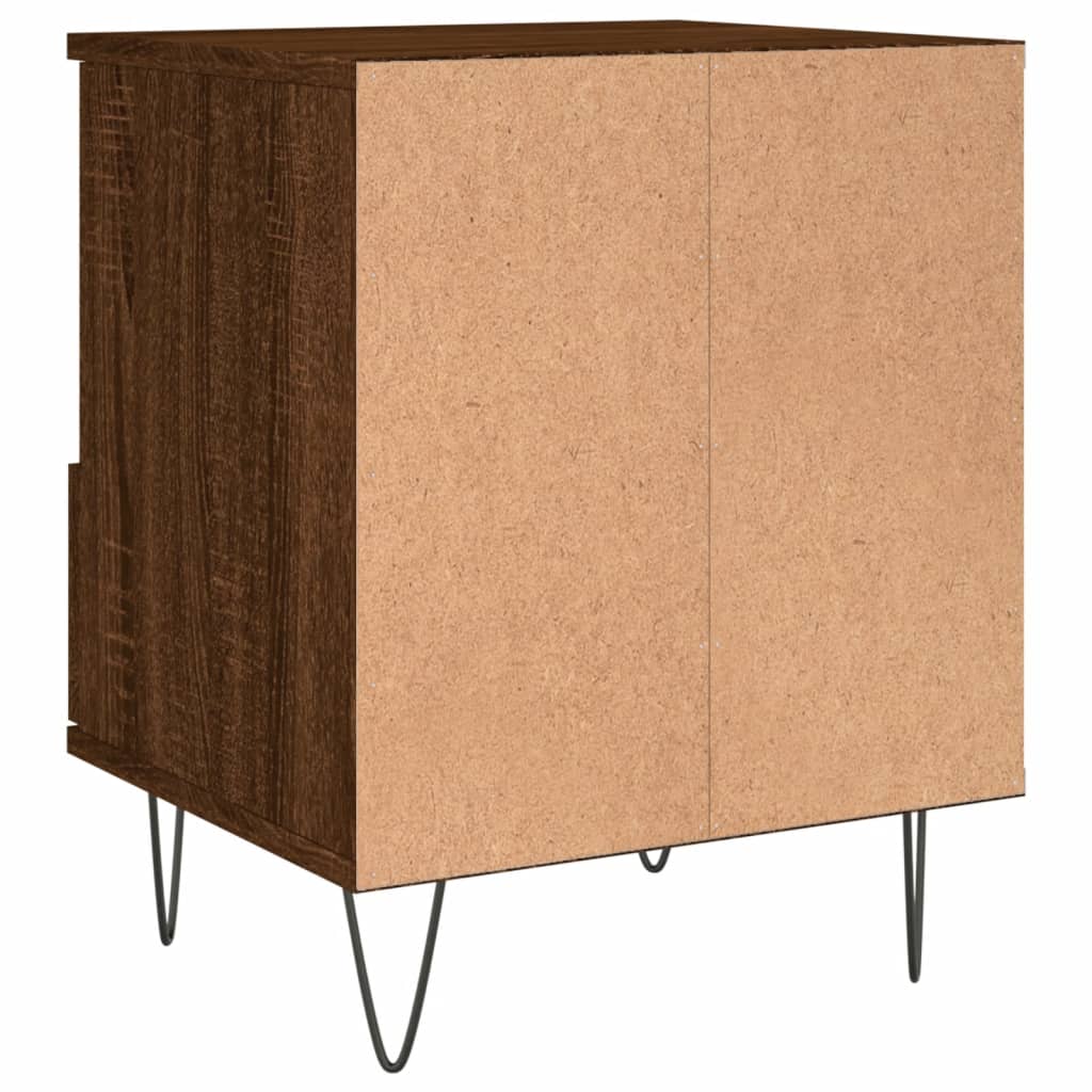 Sängbord 2 st brun ek 40x35x50 cm konstruerat trä