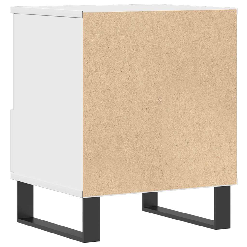 Sängbord 2 st vit 40x35x50 cm konstruerat trä