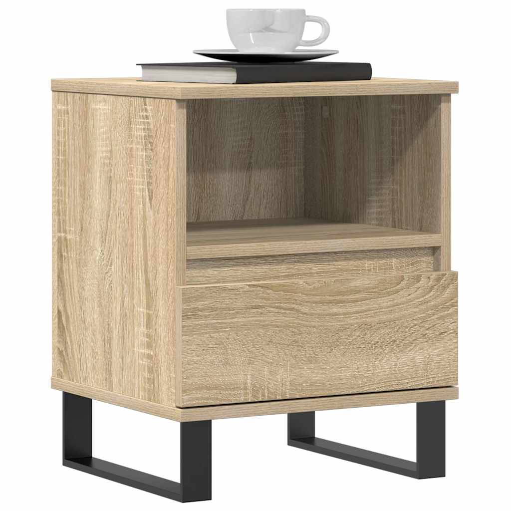 Sängbord 2 st sonoma-ek 40x35x50 cm konstruerat trä