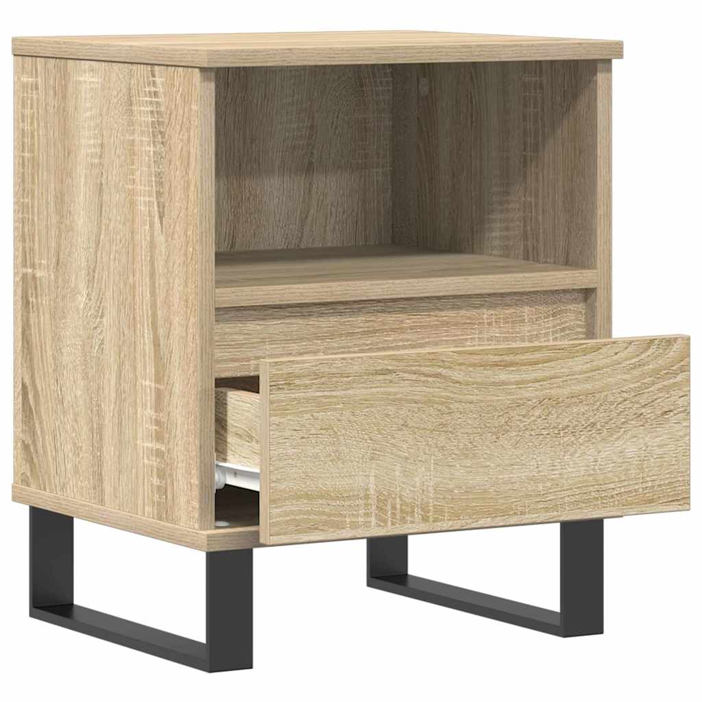 Sängbord 2 st sonoma-ek 40x35x50 cm konstruerat trä