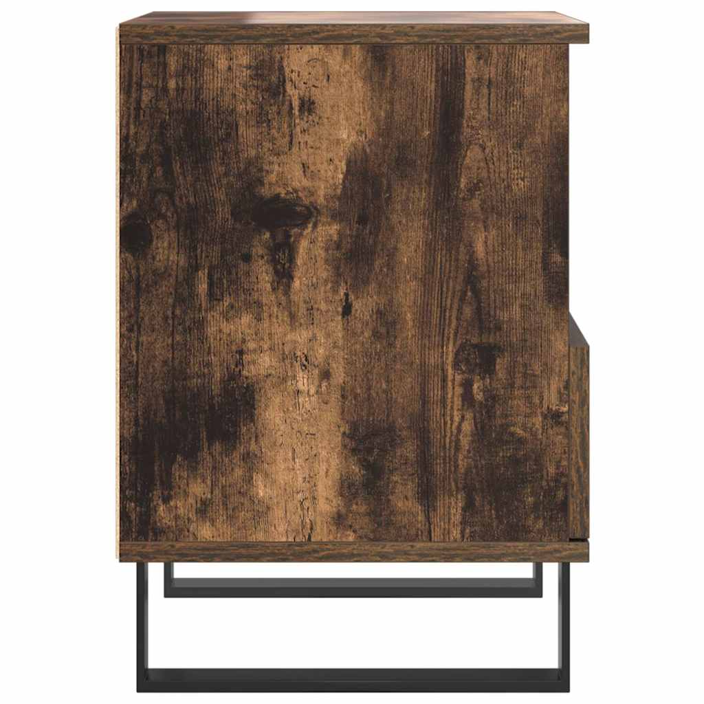 Sängbord 2 st rökfärgad ek 40x35x50 cm konstruerat trä