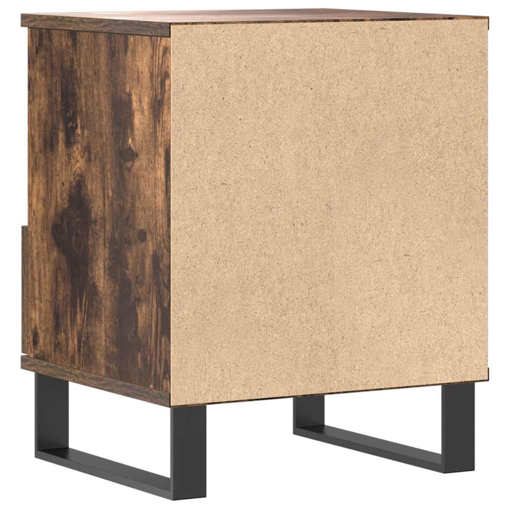 Sängbord 2 st rökfärgad ek 40x35x50 cm konstruerat trä