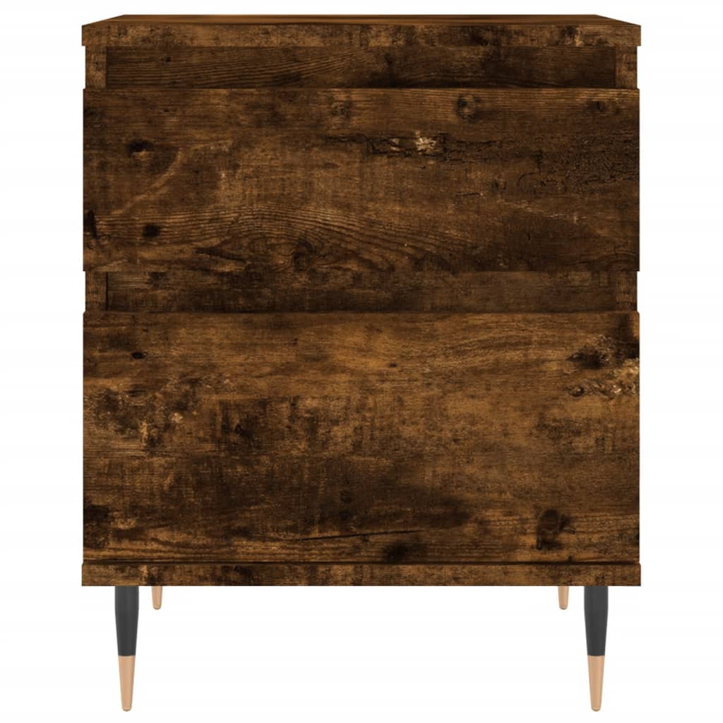 Sängbord 2 st rökfärgad ek 40x35x50 cm konstruerat trä
