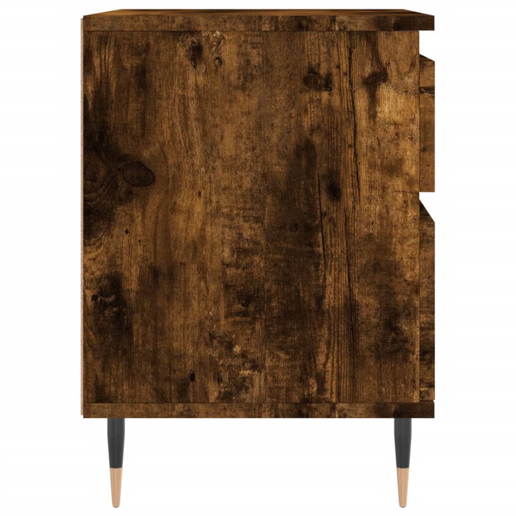 Sängbord 2 st rökfärgad ek 40x35x50 cm konstruerat trä