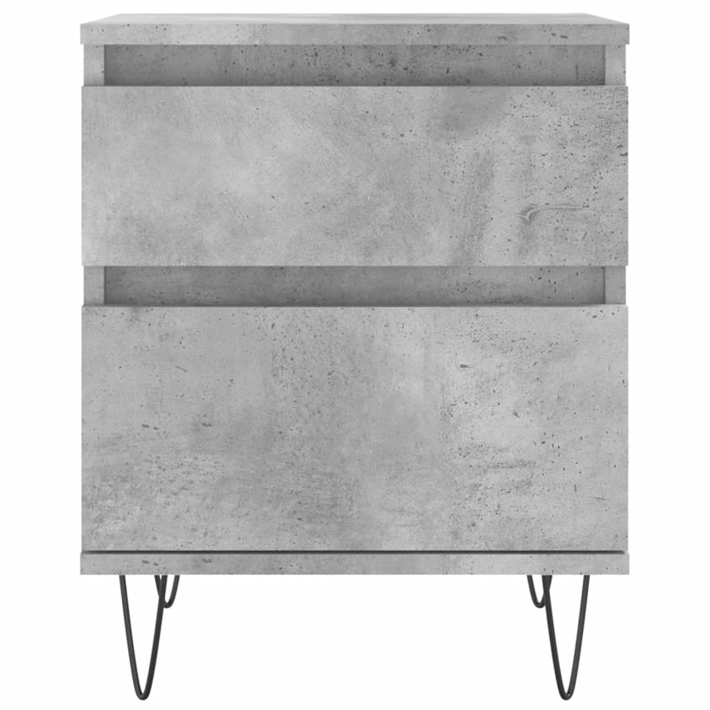 Sängbord 2 st betonggrå 40x35x50 cm konstruerat trä