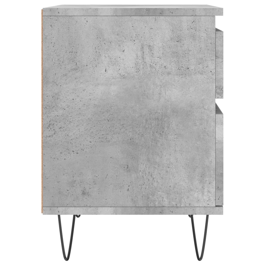 Sängbord 2 st betonggrå 40x35x50 cm konstruerat trä