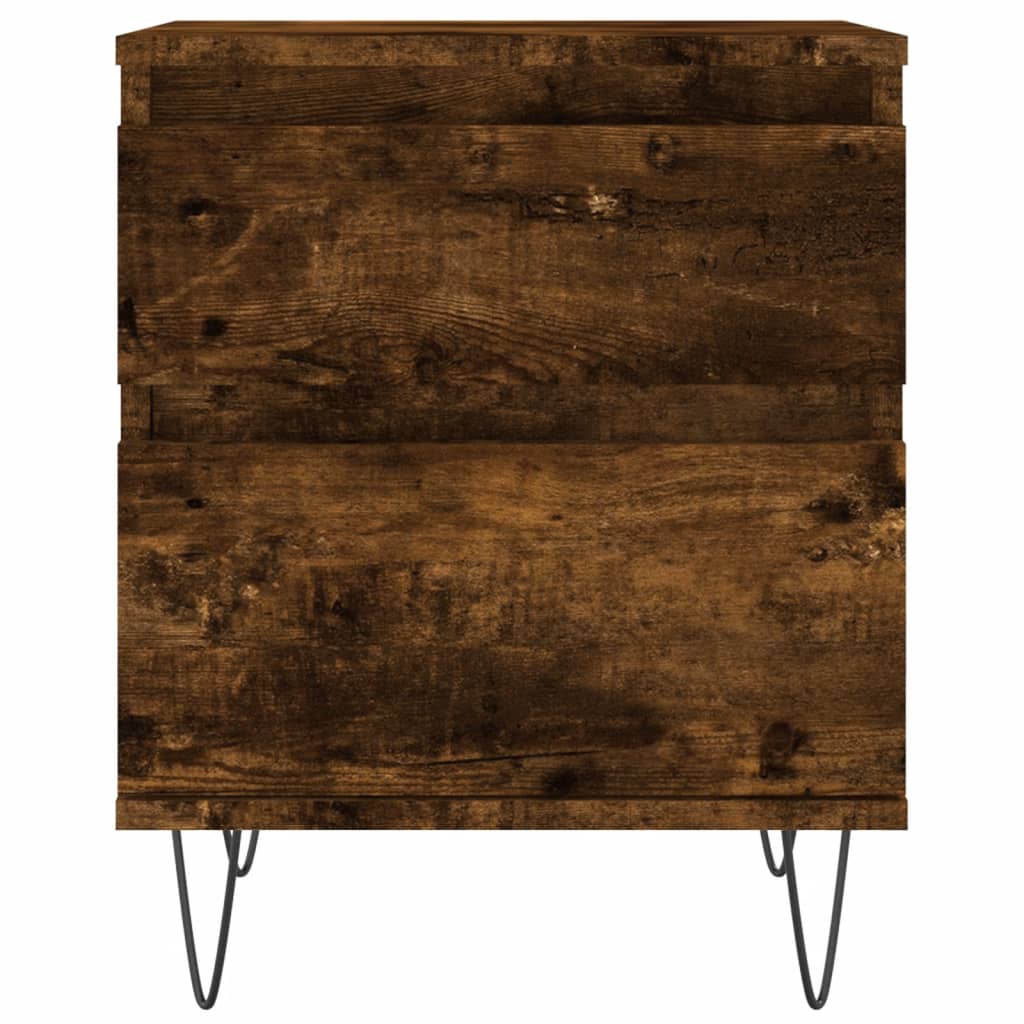 Sängbord 2 st rökfärgad ek 40x35x50 cm konstruerat trä
