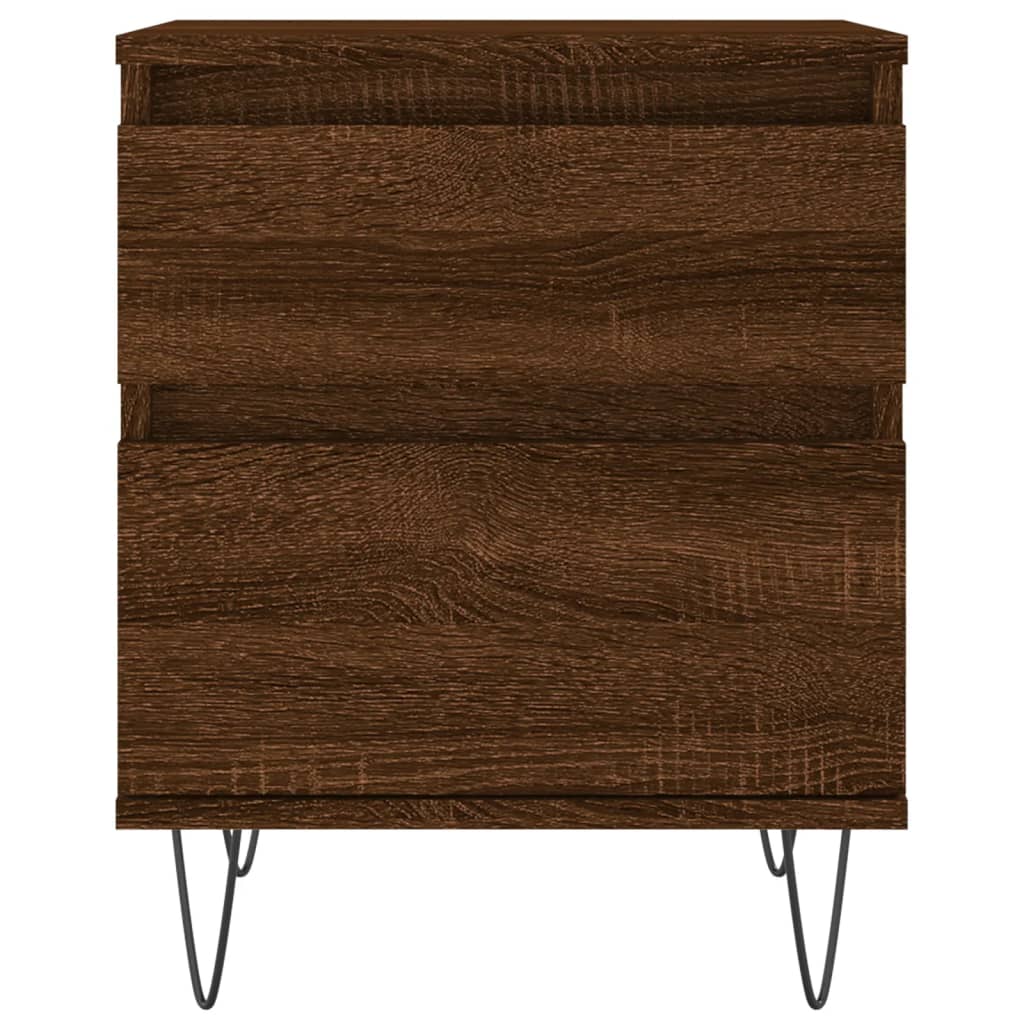 Sängbord 2 st brun ek 40x35x50 cm konstruerat trä