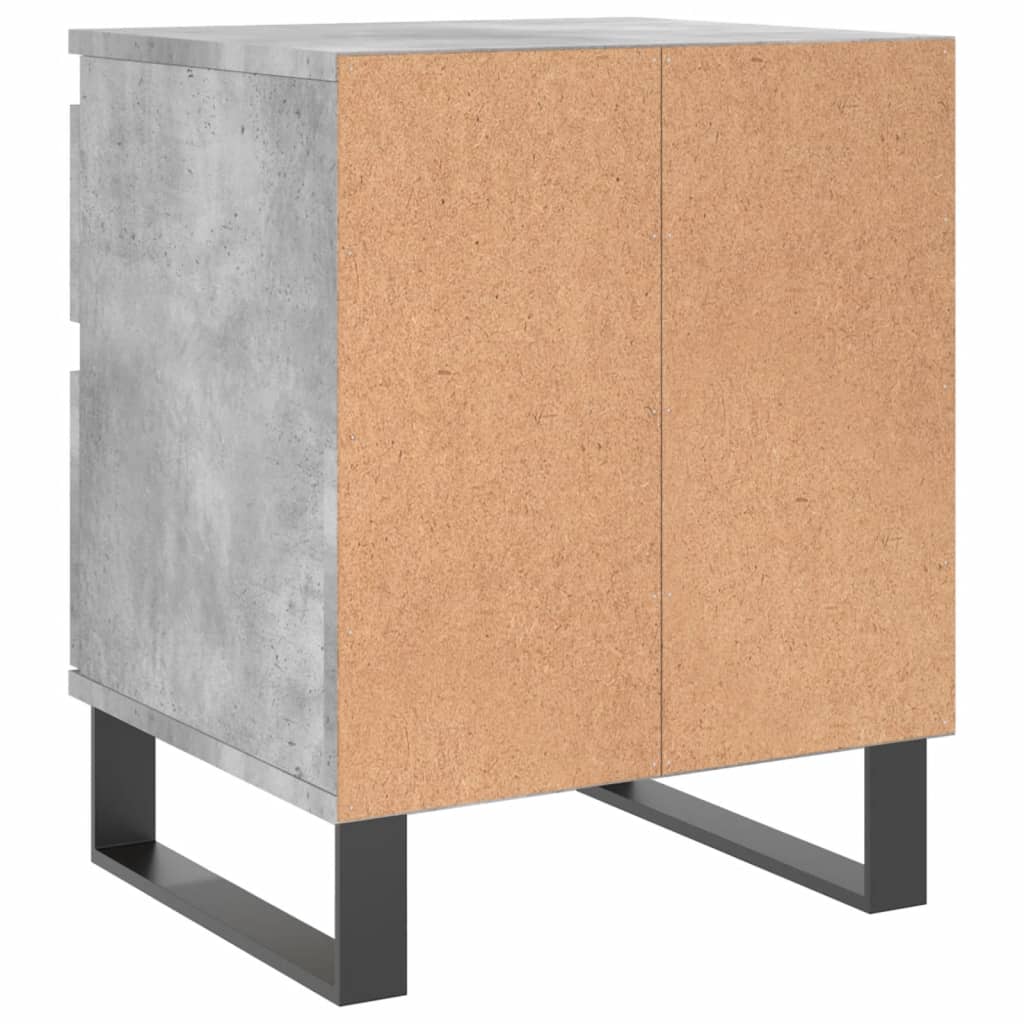 Sängbord 2 st betonggrå 40x35x50 cm konstruerat trä