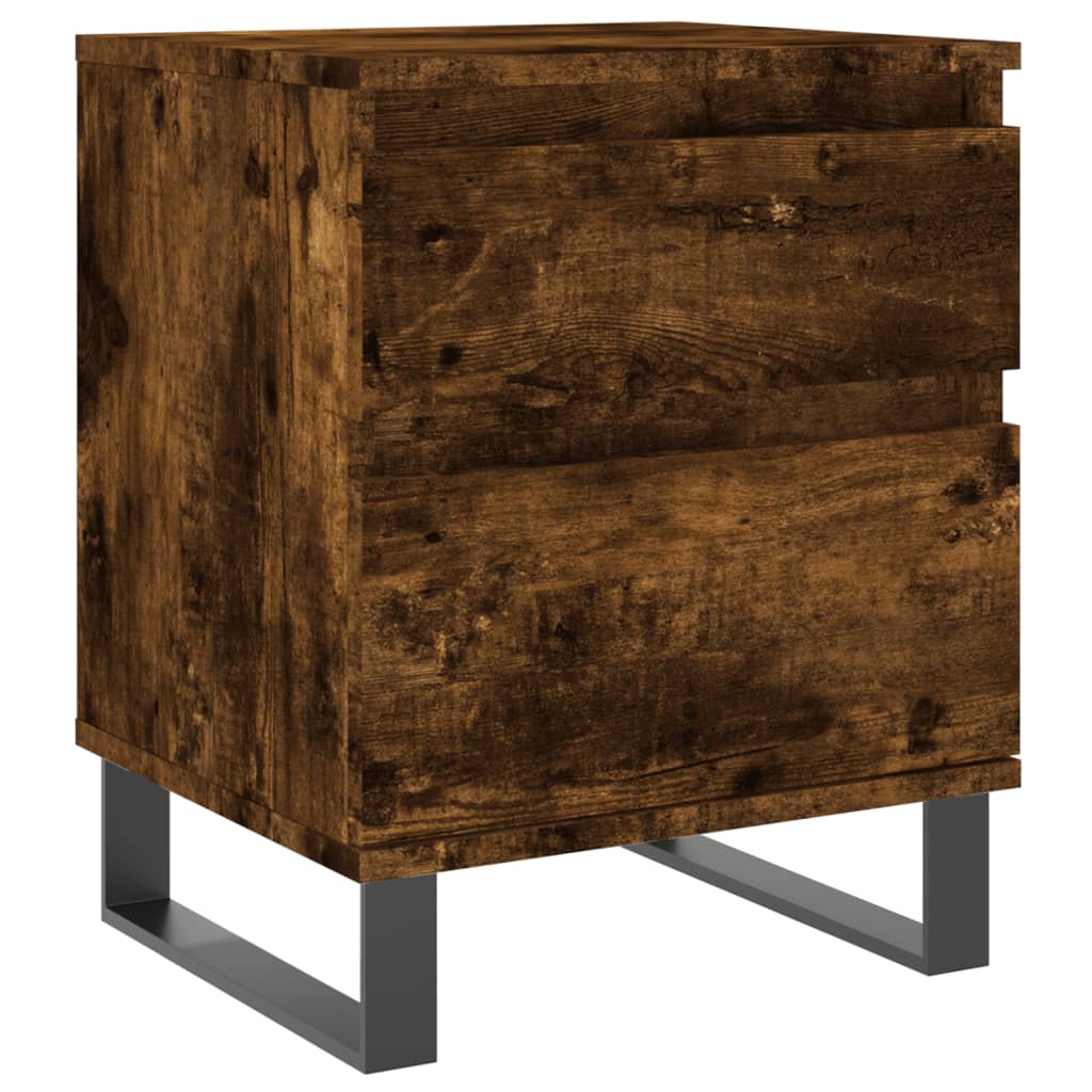Sängbord 2 st rökfärgad ek 40x35x50 cm konstruerat trä