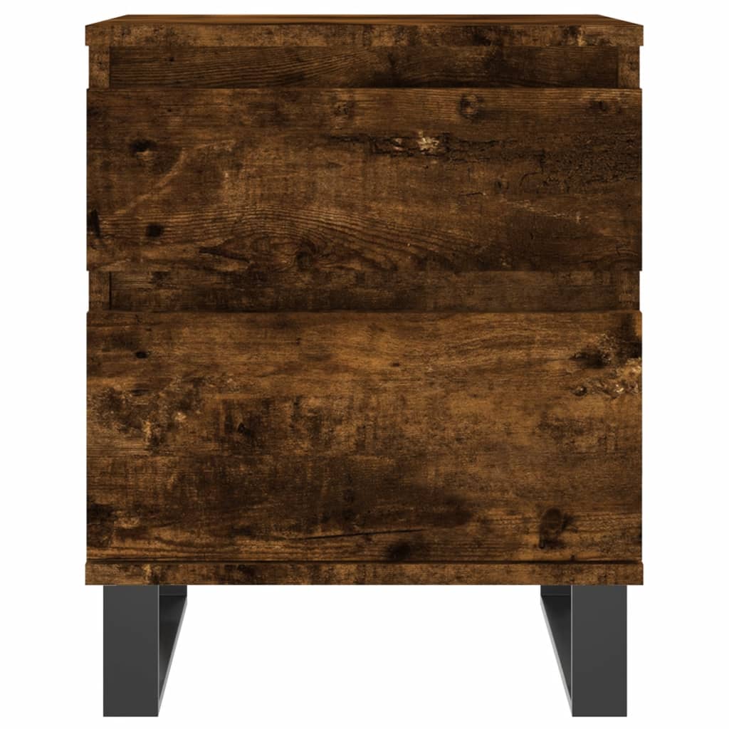 Sängbord 2 st rökfärgad ek 40x35x50 cm konstruerat trä
