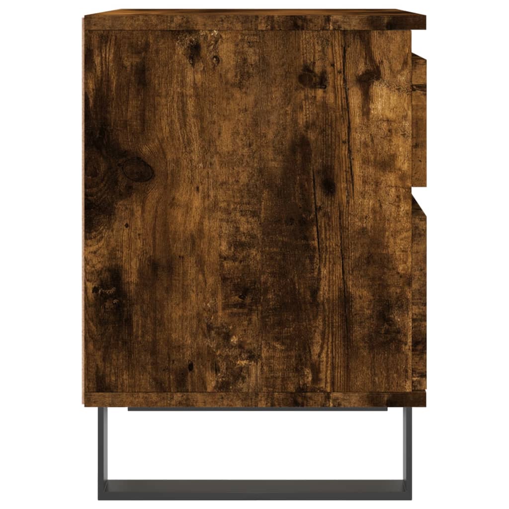 Sängbord 2 st rökfärgad ek 40x35x50 cm konstruerat trä