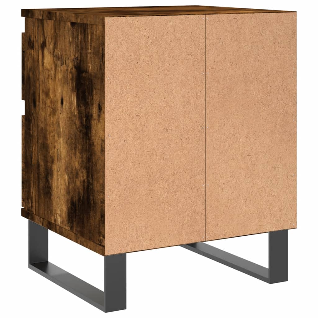 Sängbord 2 st rökfärgad ek 40x35x50 cm konstruerat trä
