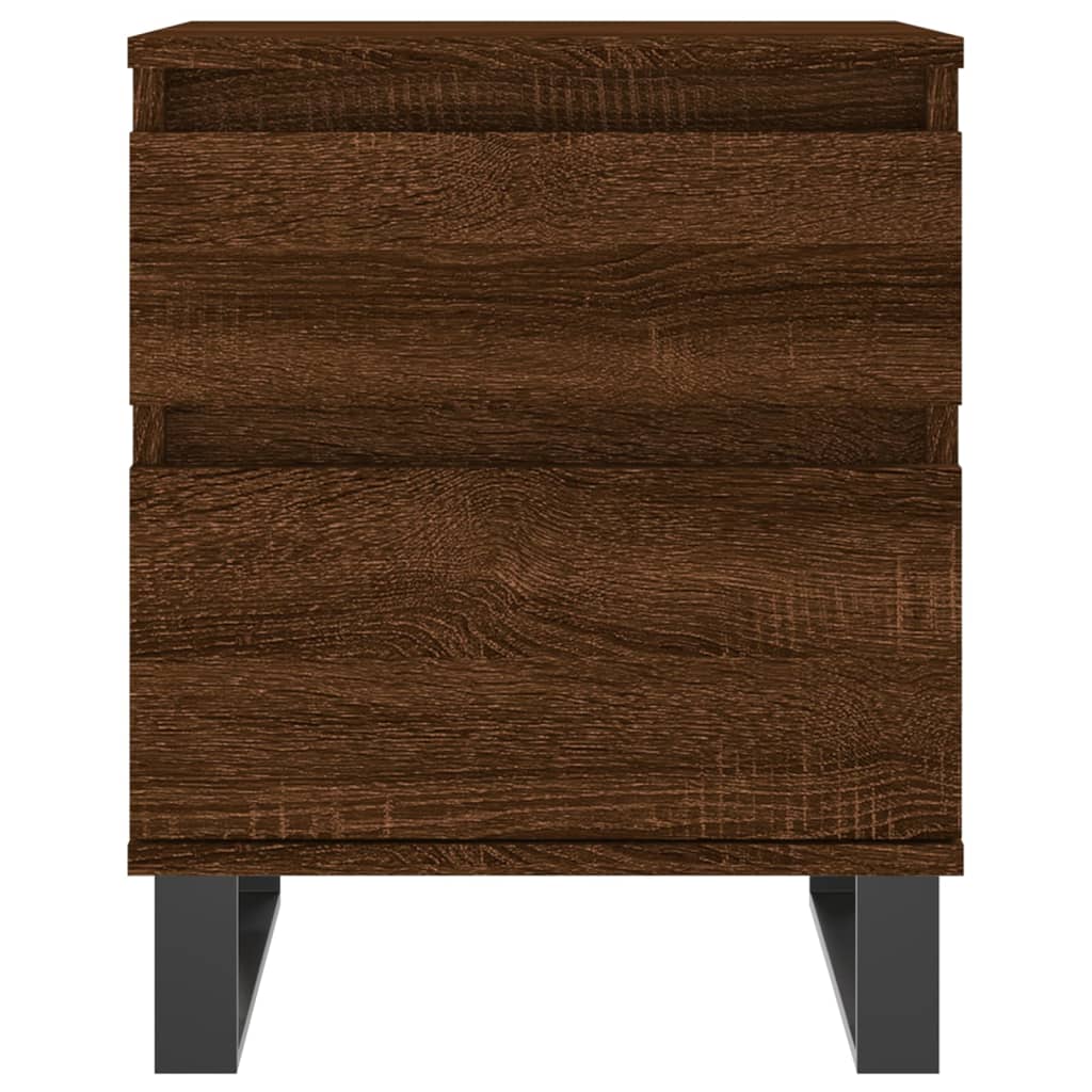 Sängbord 2 st brun ek 40x35x50 cm konstruerat trä
