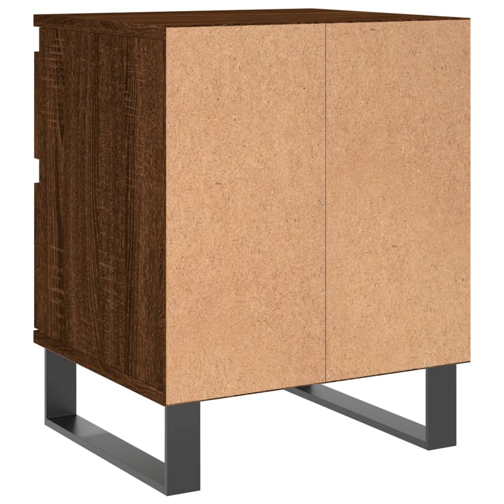 Sängbord 2 st brun ek 40x35x50 cm konstruerat trä