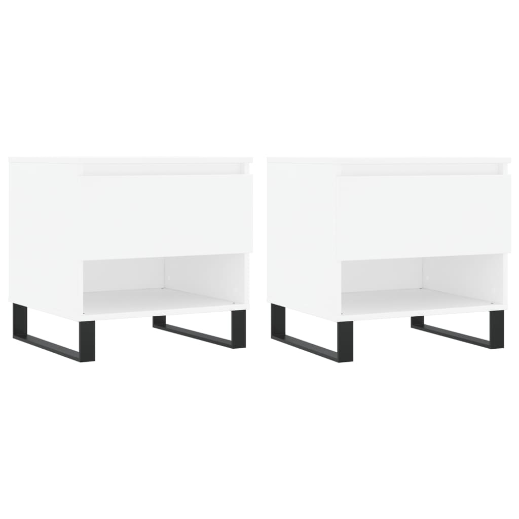 Sidobord Vit 2 st 50x46x50 cm