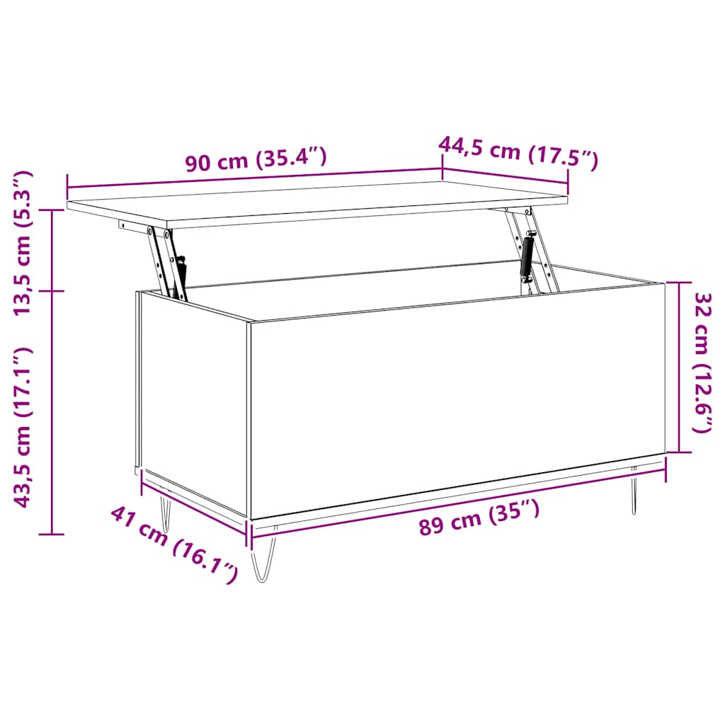 Soffbord Brun Ek 90x44,5x45 cm