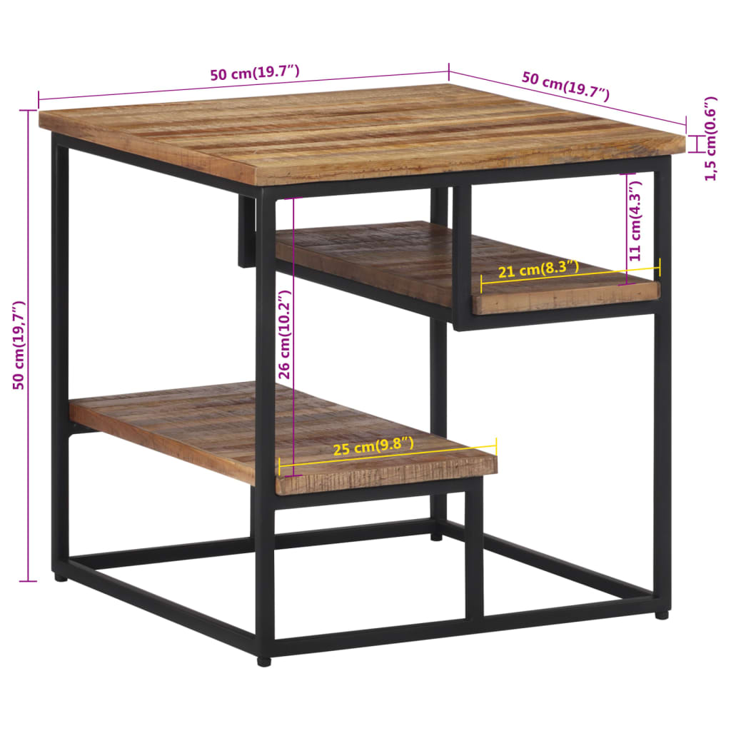 Sidobord Trä 50x50x50 cm massiv återvunnen teak