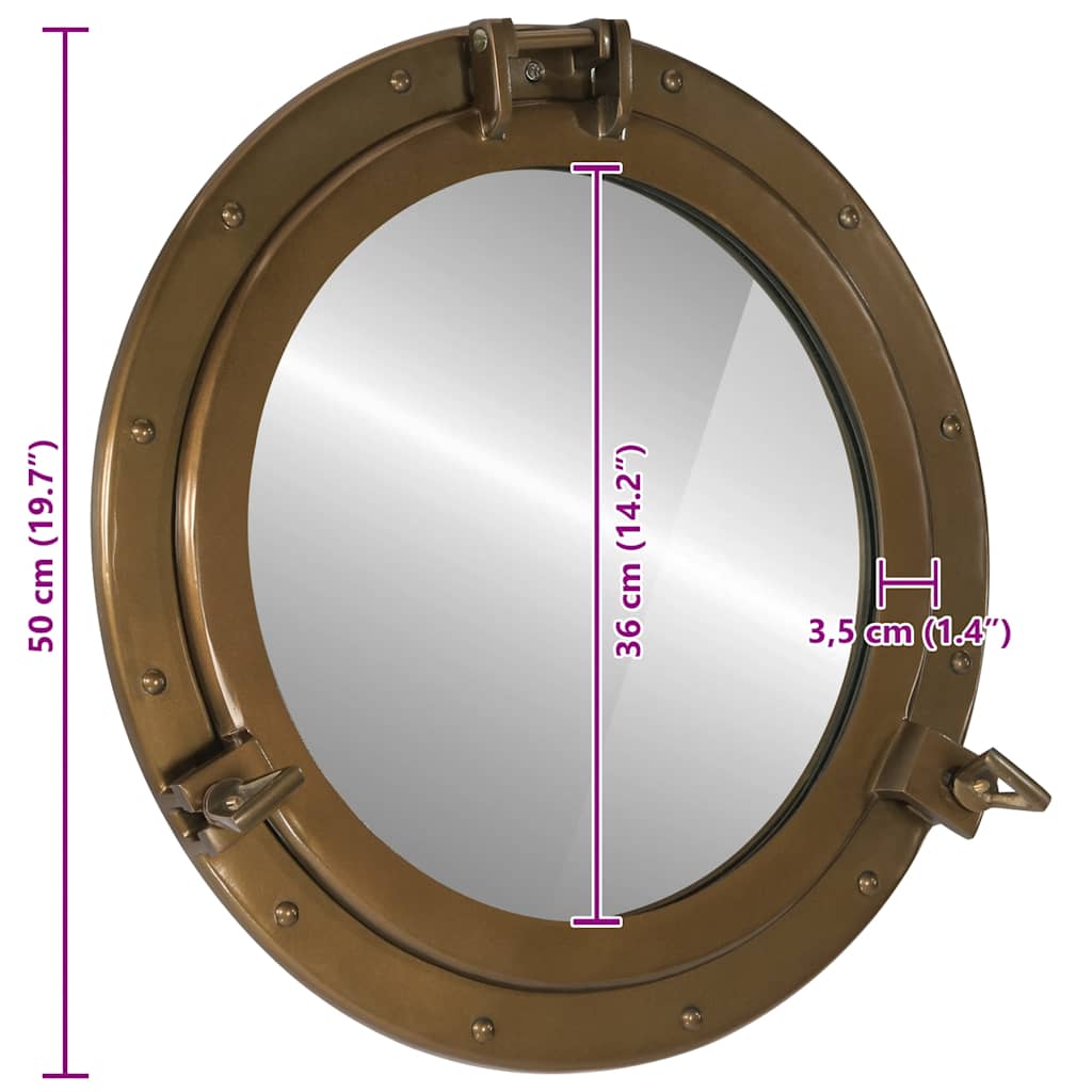 Väggspegel Ø50 aluminium och glas