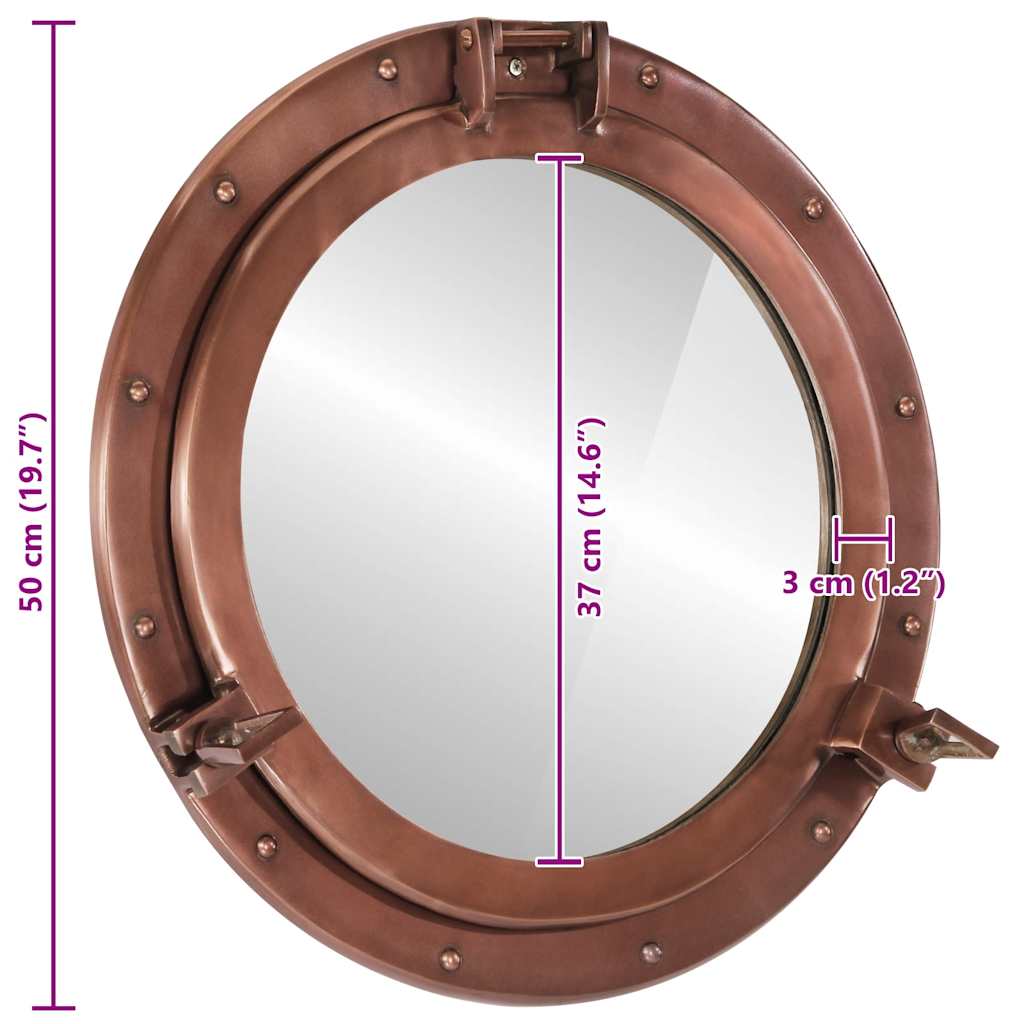 Väggspegel Ø50 aluminium och glas