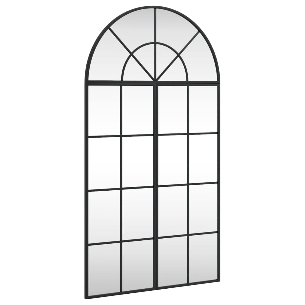 Väggspegel Svart 60x110 cm bågformad järn