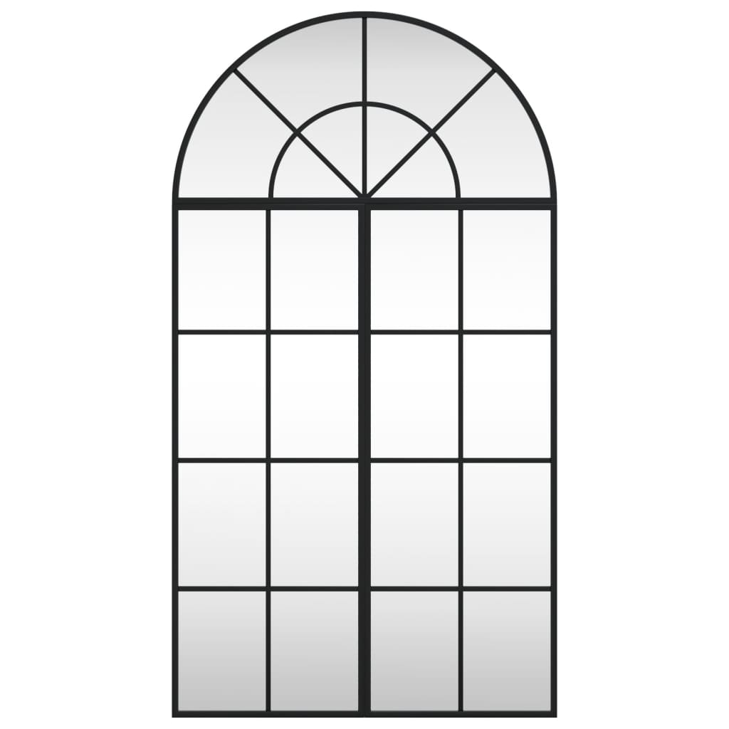 Väggspegel Svart 60x110 cm bågformad järn
