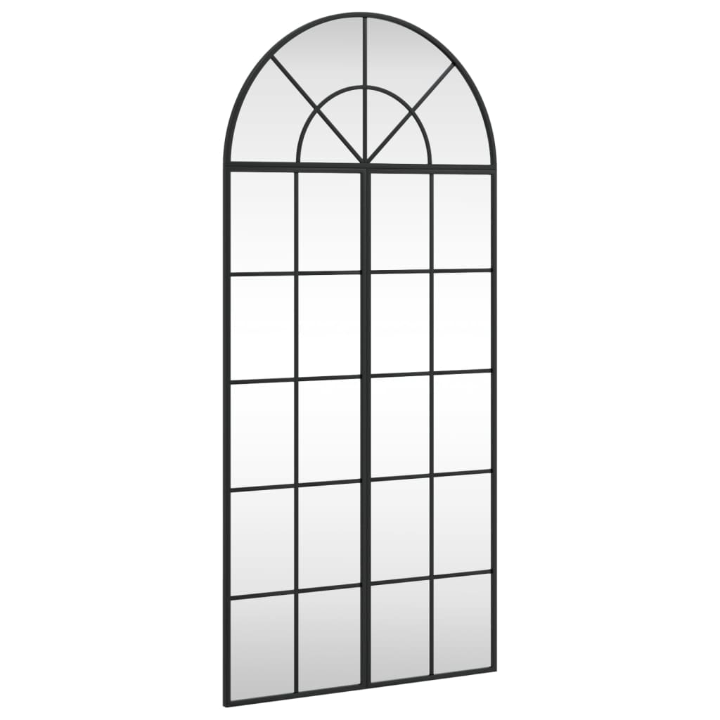 Väggspegel Svart 60x130 cm bågformad järn