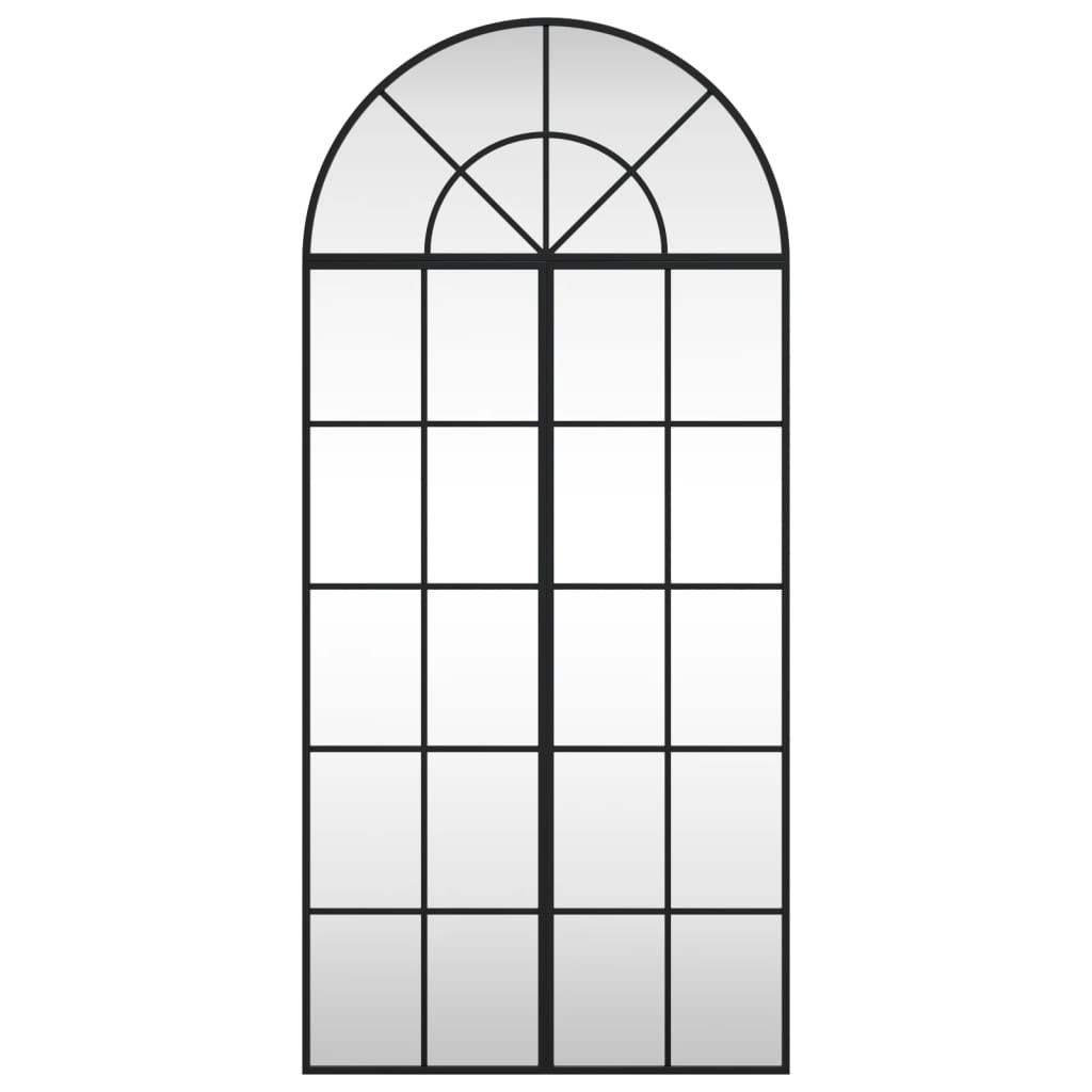 Väggspegel Svart 60x130 cm bågformad järn