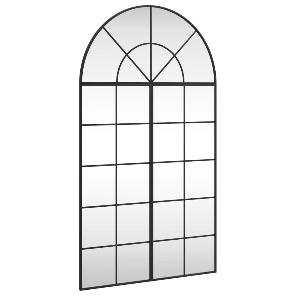 Väggspegel Svart 80x140 cm bågformad järn