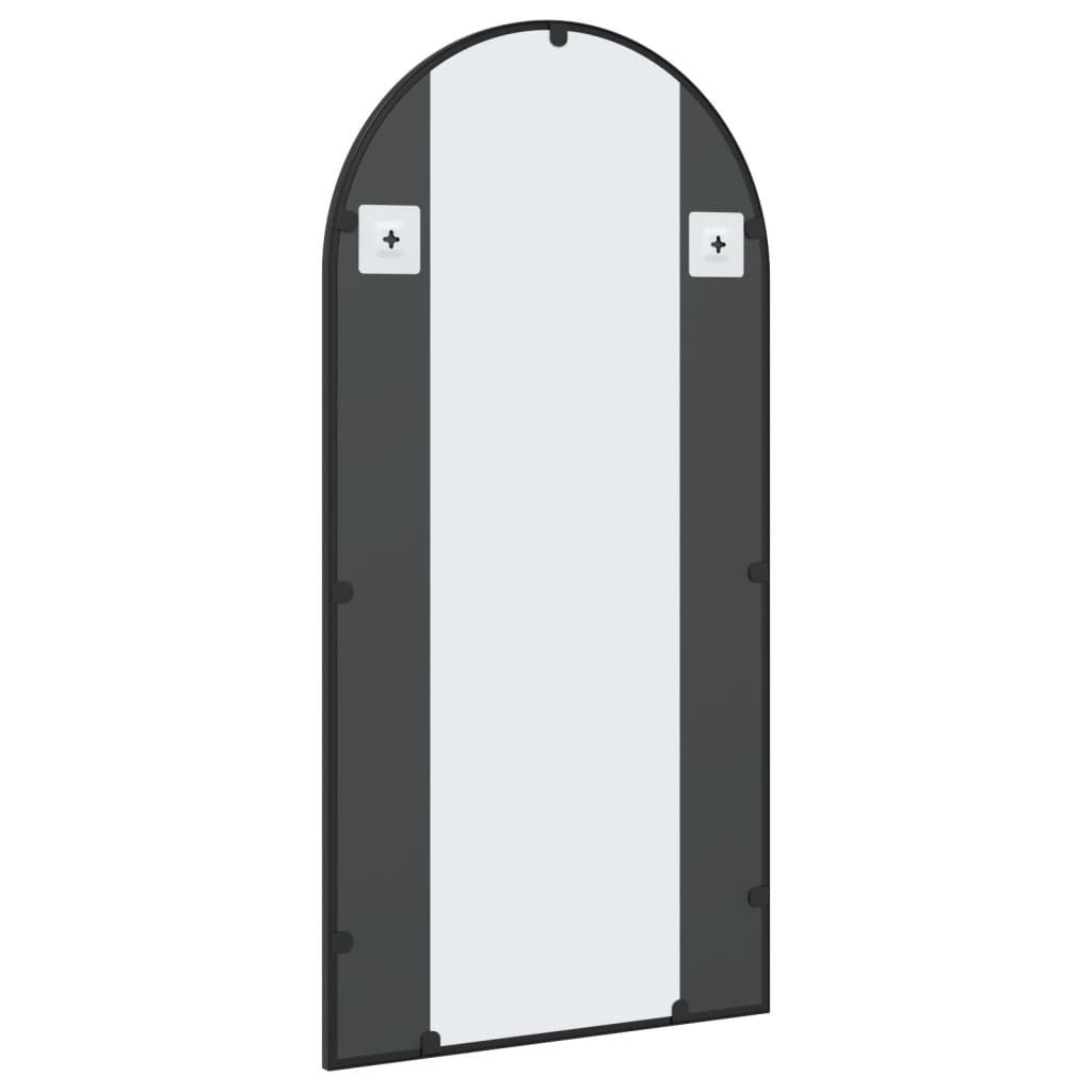Väggspegel Svart 50x100 cm bågformad järn